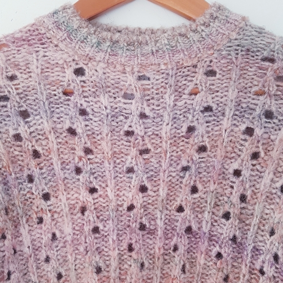 BARTOLINI Pink Marled Puff Shoulder Knitted Sweater - Picture 2 of 8